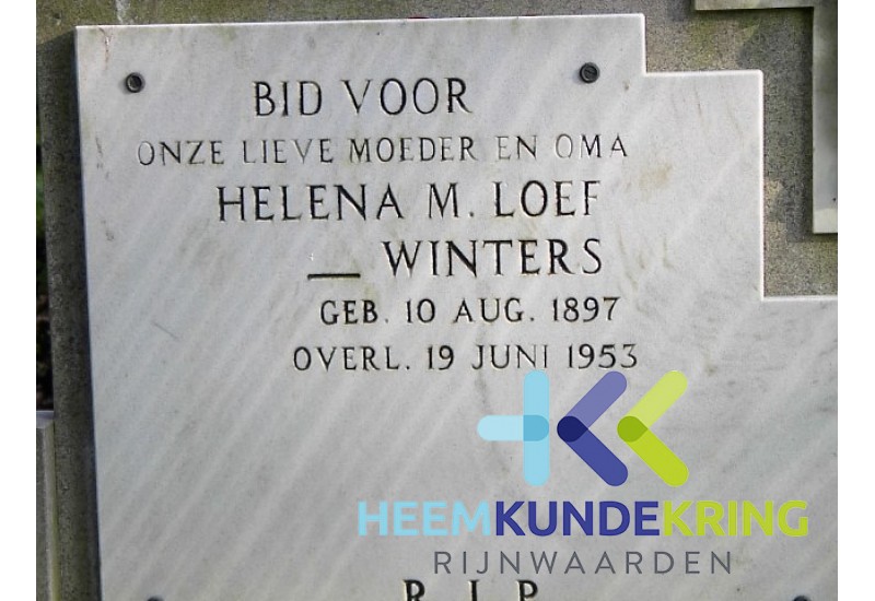 Grafstenen kerkhof Herwen Coll. HKR (182) H.M.Loef- Winters